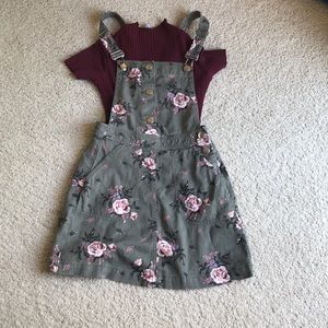 H&M floral overall dress